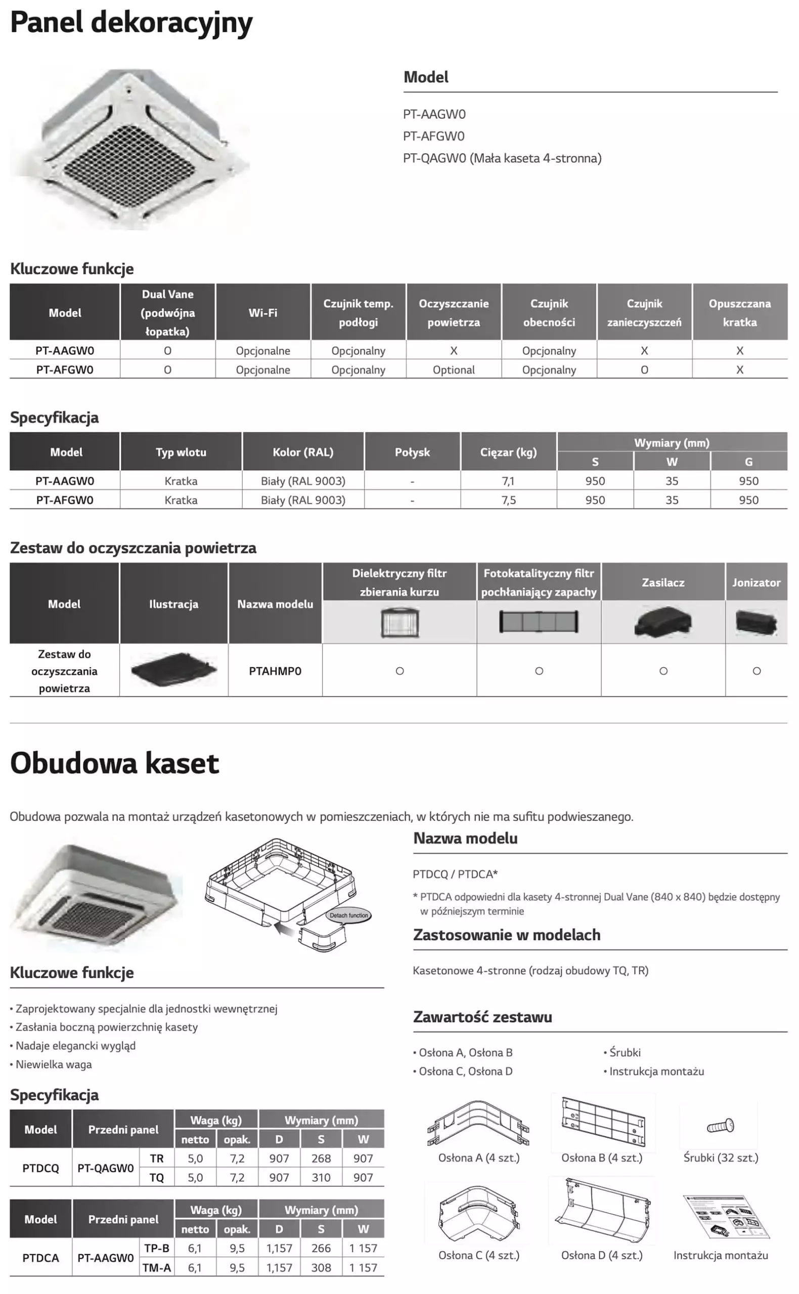 Kasetonowe Compact-Inverter LG